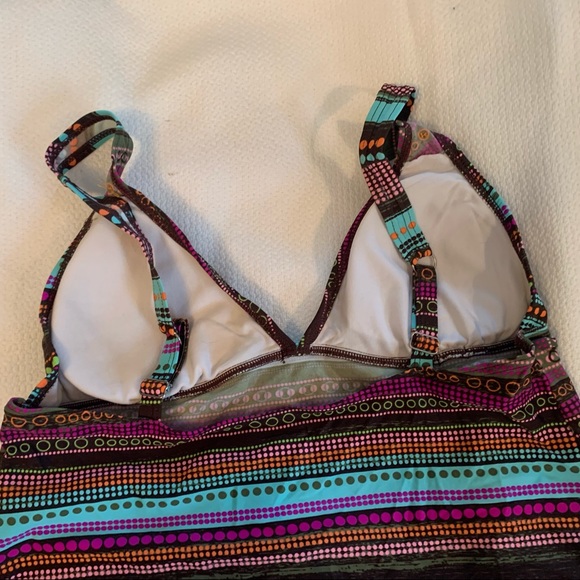 Brown teal colored two piece tankini size 12 - Picture 5 of 5